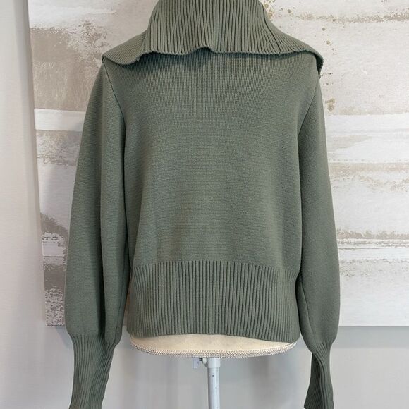 ZARA ZIPPERED HIGH COLLAR KNIT JACKET - Picture 4 of 7